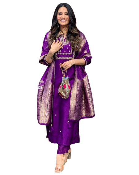 Embroidered Perfection ? Cotton Floral Dress with Stylish Prints (XXL)